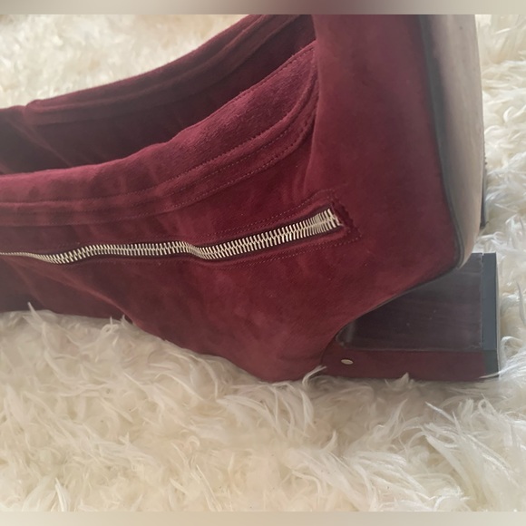 OVER-THE-KNEE BURGUNDY SUEDE SOCK BOOTS SZ 10.5 by LAURENCE DACADE 🔥🔥🔥🔥 - Picture 8 of 17